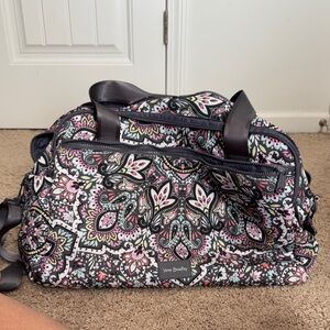 Vera Bradley Black and Pink Paisley Travel Bag